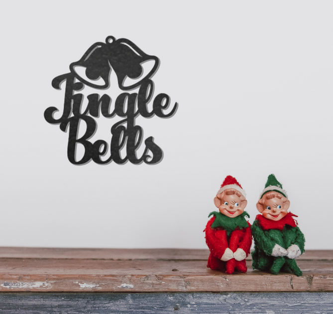 Jingle Bells - Metal Wall Art - 12 x 12 / Black