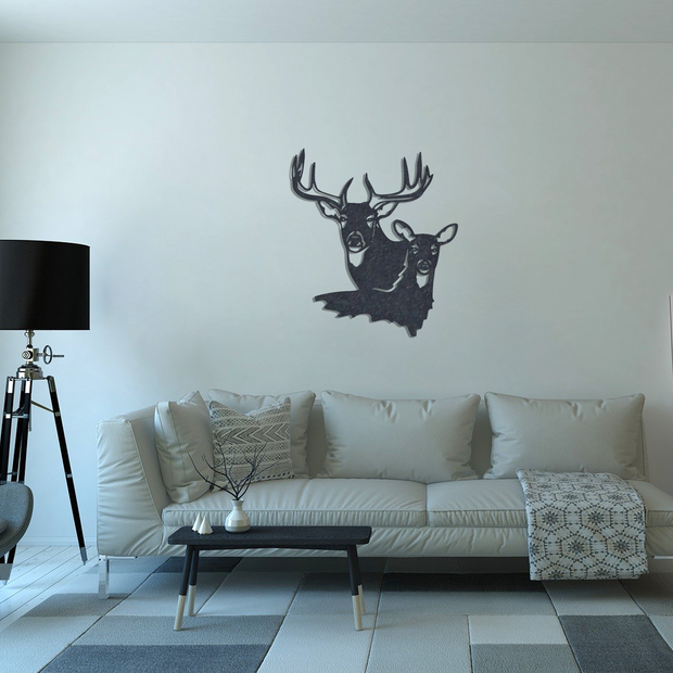 Reindeer Monogram - Metal Wall Art in 2023
