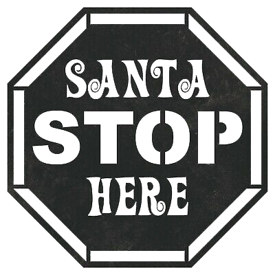 Santa Stop Here Art WI Metal Wall - – USA. Badger LLC Steel